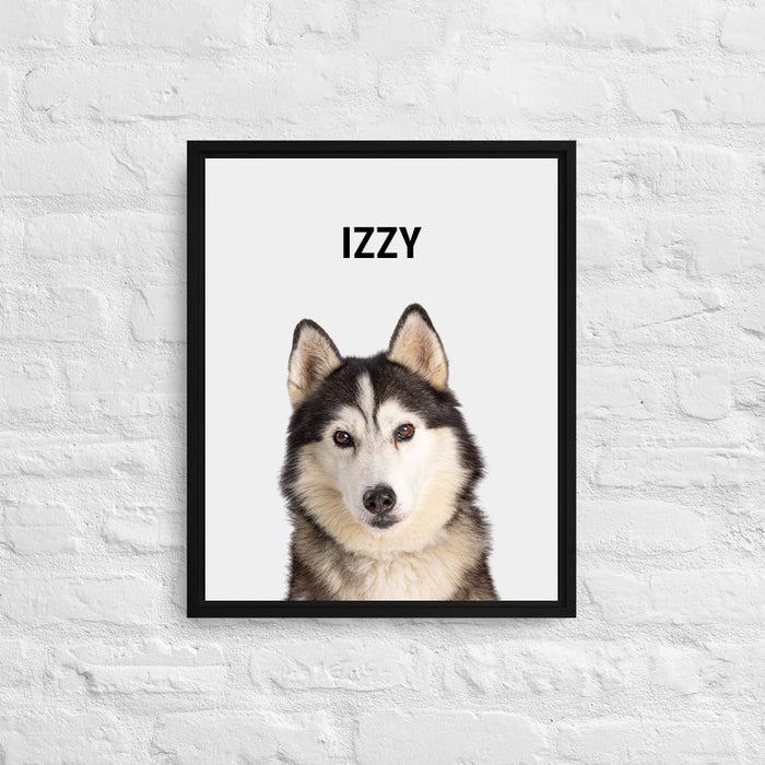 Personalized Husky Framed Canvas Print